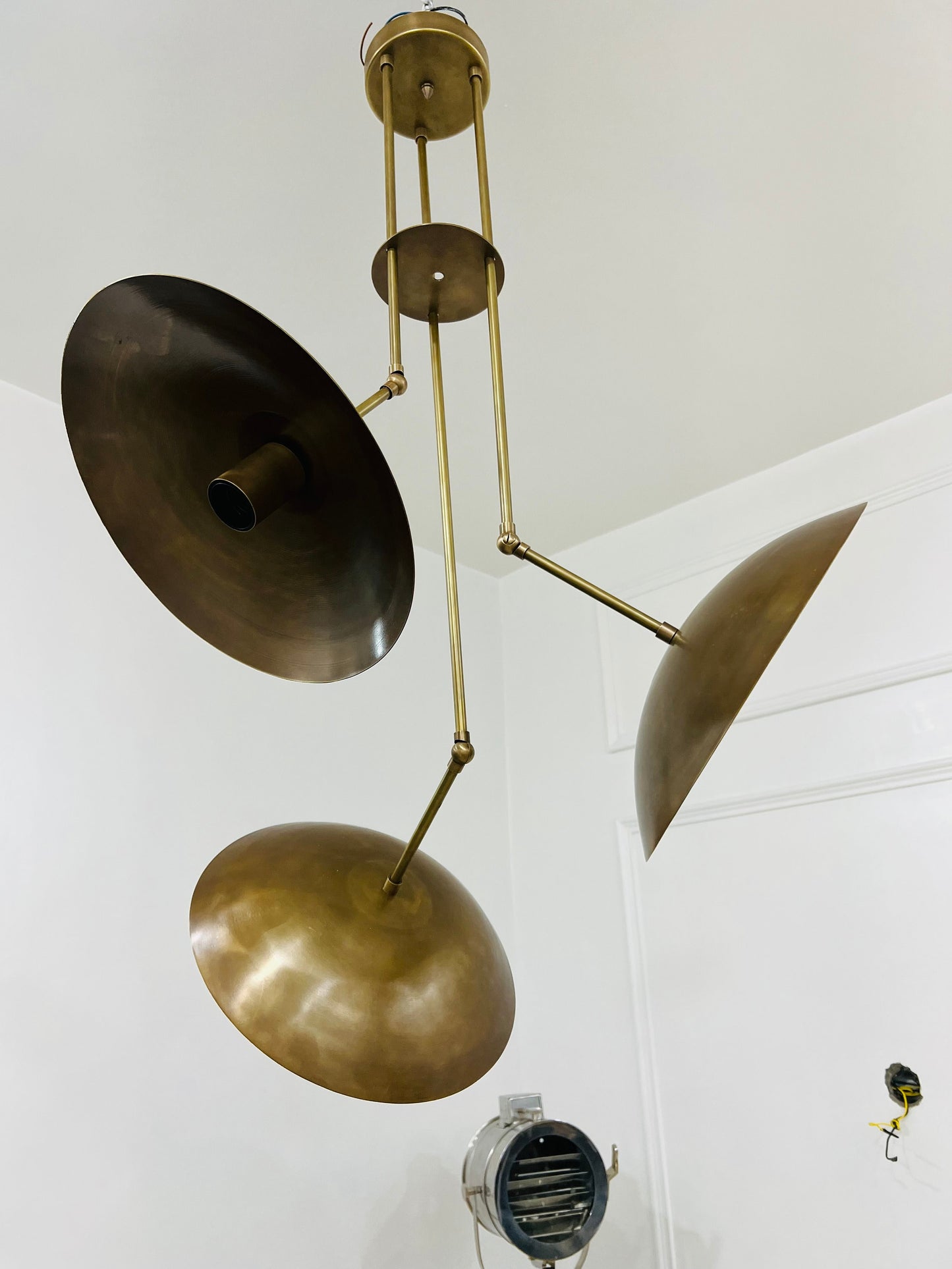 3 Light Antique Brass Sputnik Chandelier