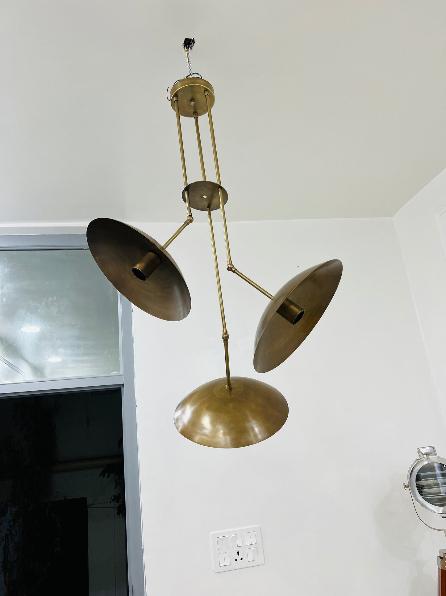 3 Light Antique Brass Sputnik Chandelier