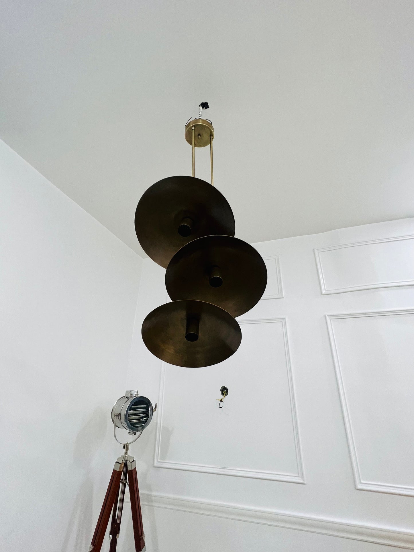 3 Light Antique Brass Sputnik Chandelier