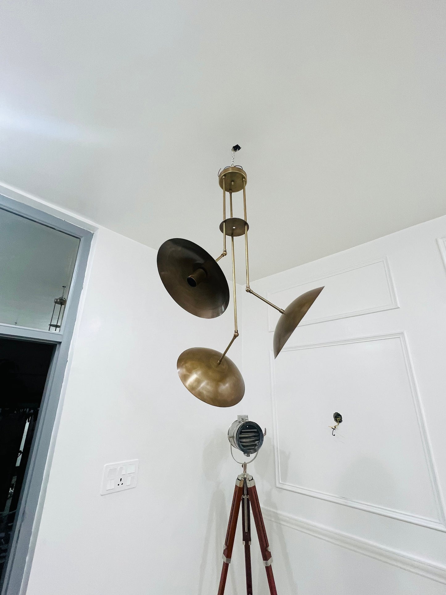 3 Light Antique Brass Sputnik Chandelier