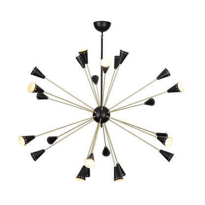 24 Arms HandCrafted Stilnovo Brass Sputnik Chandelier