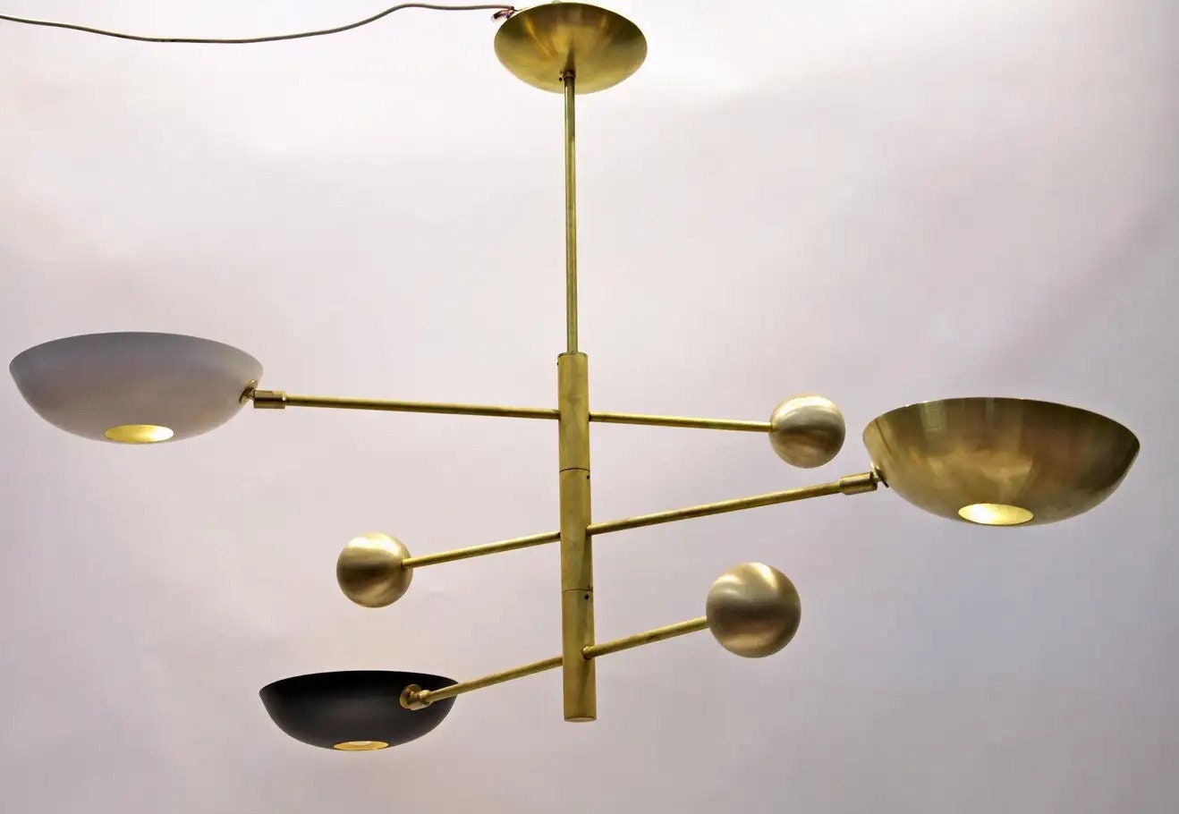 3 Light Pendant Modern Brass Sputnik Chandelier