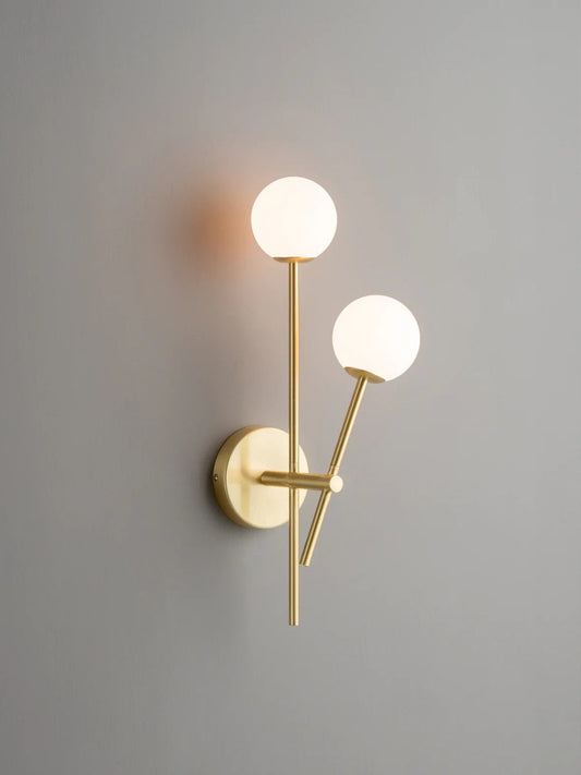 2 Light Brushed Brass Wall Scone