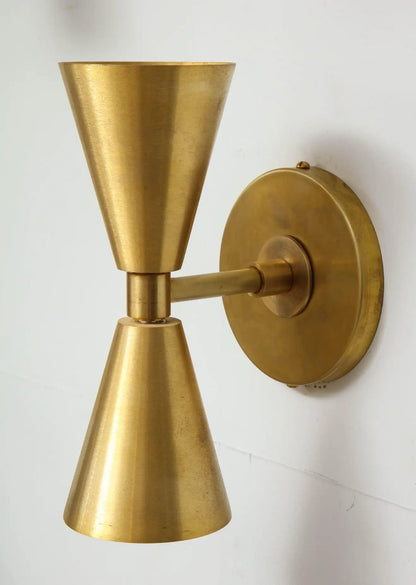 Beautiful 2 Light Brass Mid Century Wall Scone