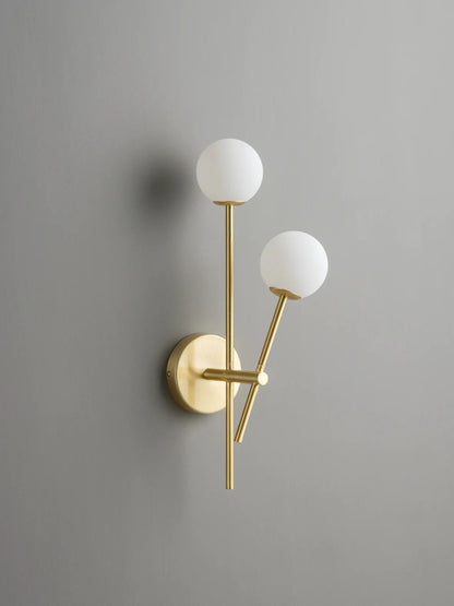 2 Light Brushed Brass Wall Scone