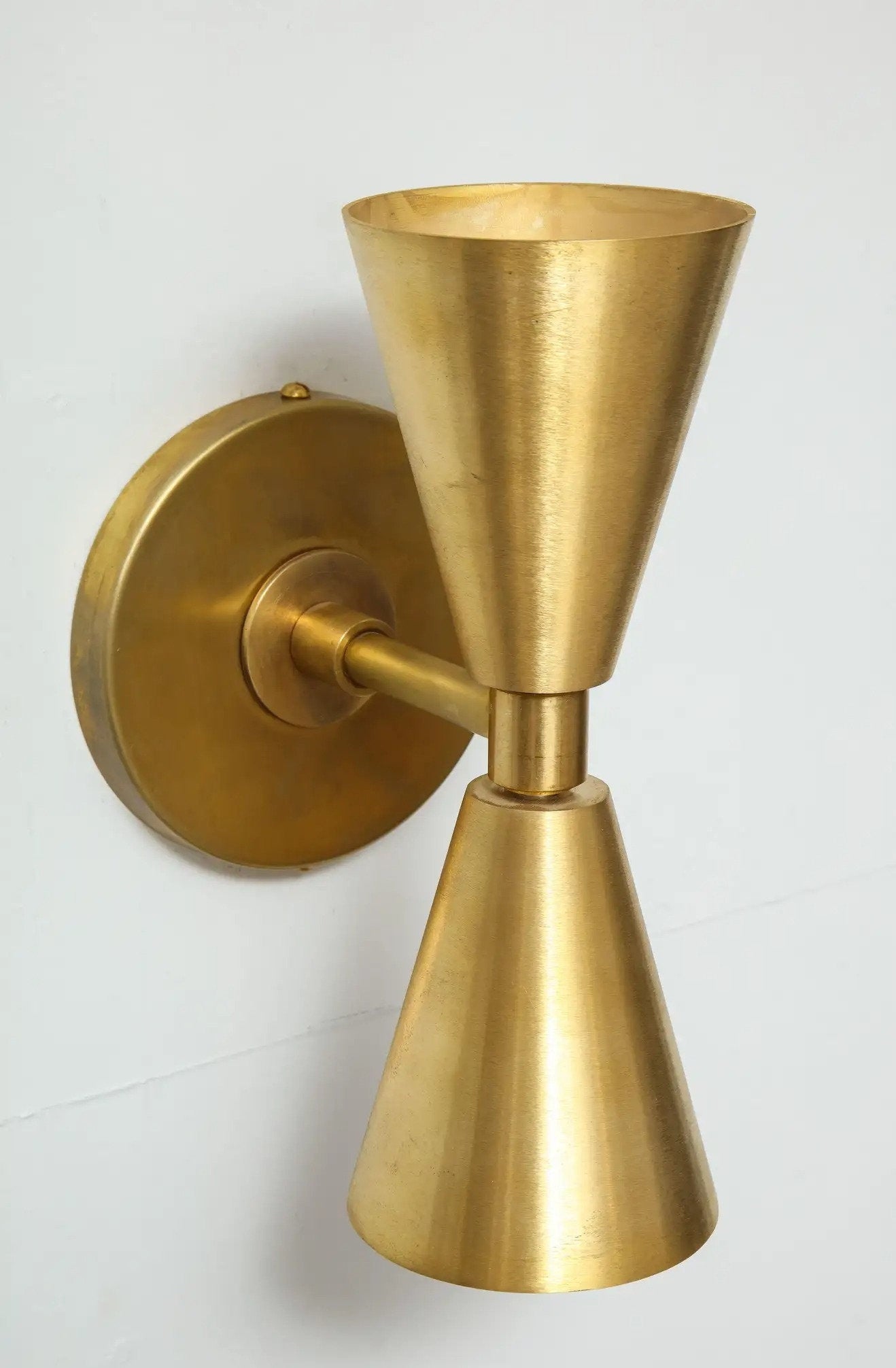 Beautiful 2 Light Brass Mid Century Wall Scone