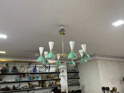 8 Arms 16 Lights Stilnovo Style Italian Light Chandelier