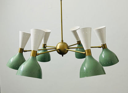 6 Arms 12 Light Beautiful Mid Century Stilnovo Style Chandelier