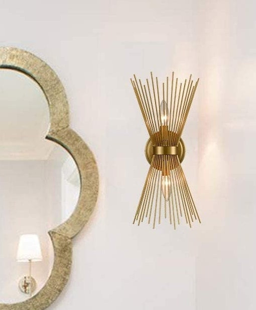 2-Light Starburst Wall Sconce Lamp