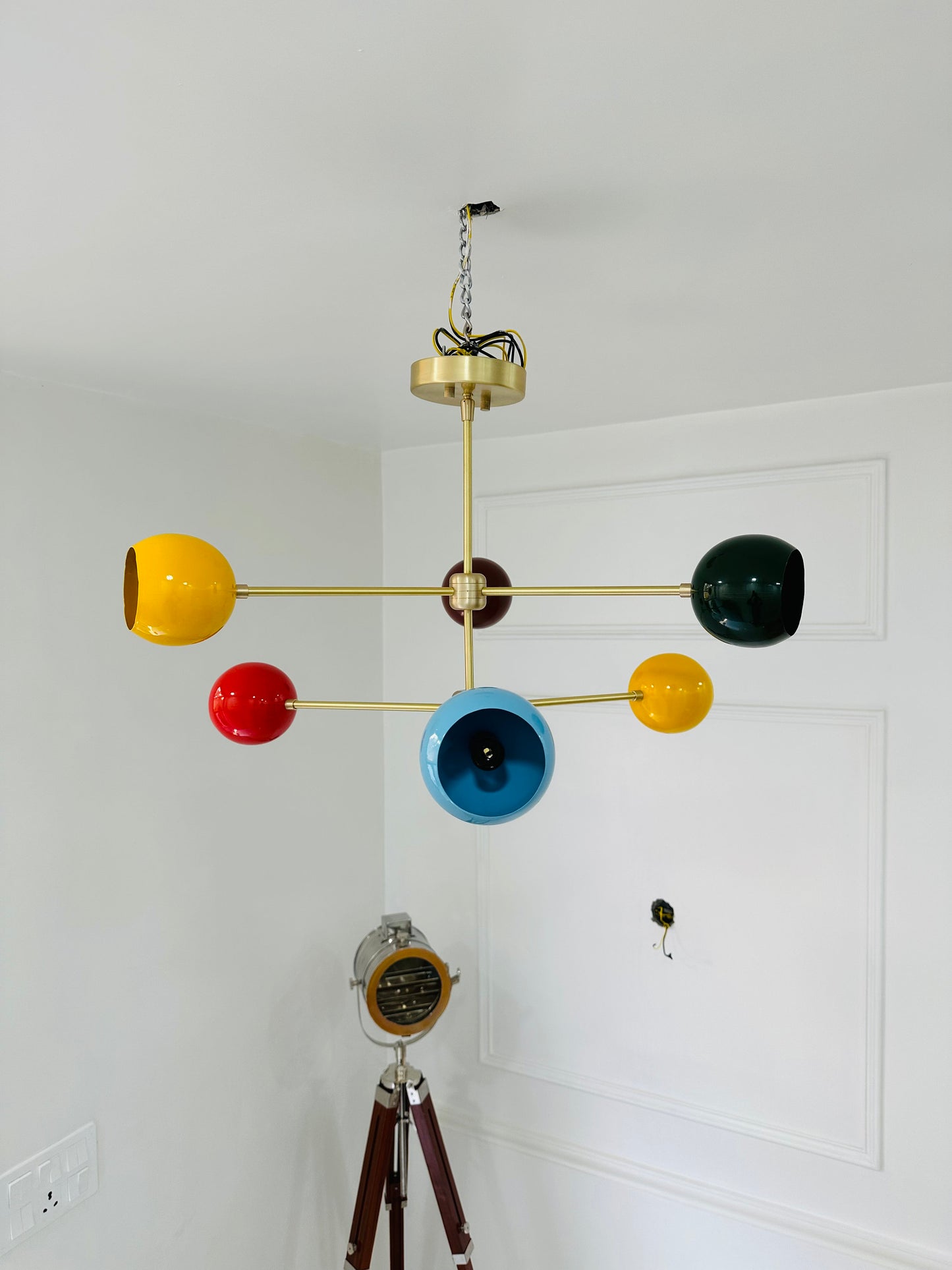 6 Arm Multi Color Shade Sputnik Chandelier