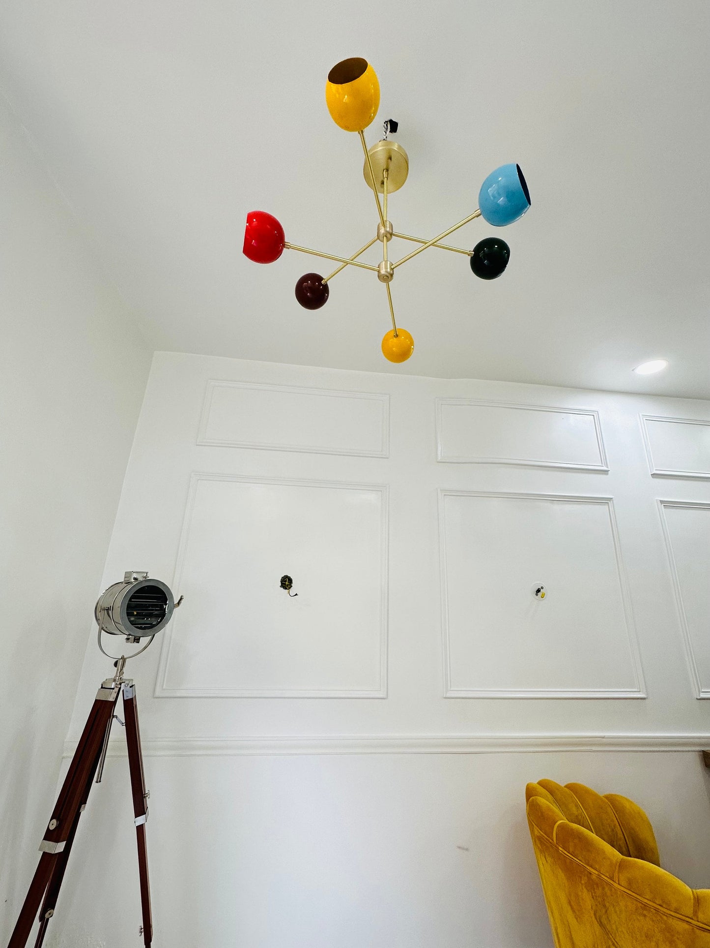 6 Arm Multi Color Shade Sputnik Chandelier