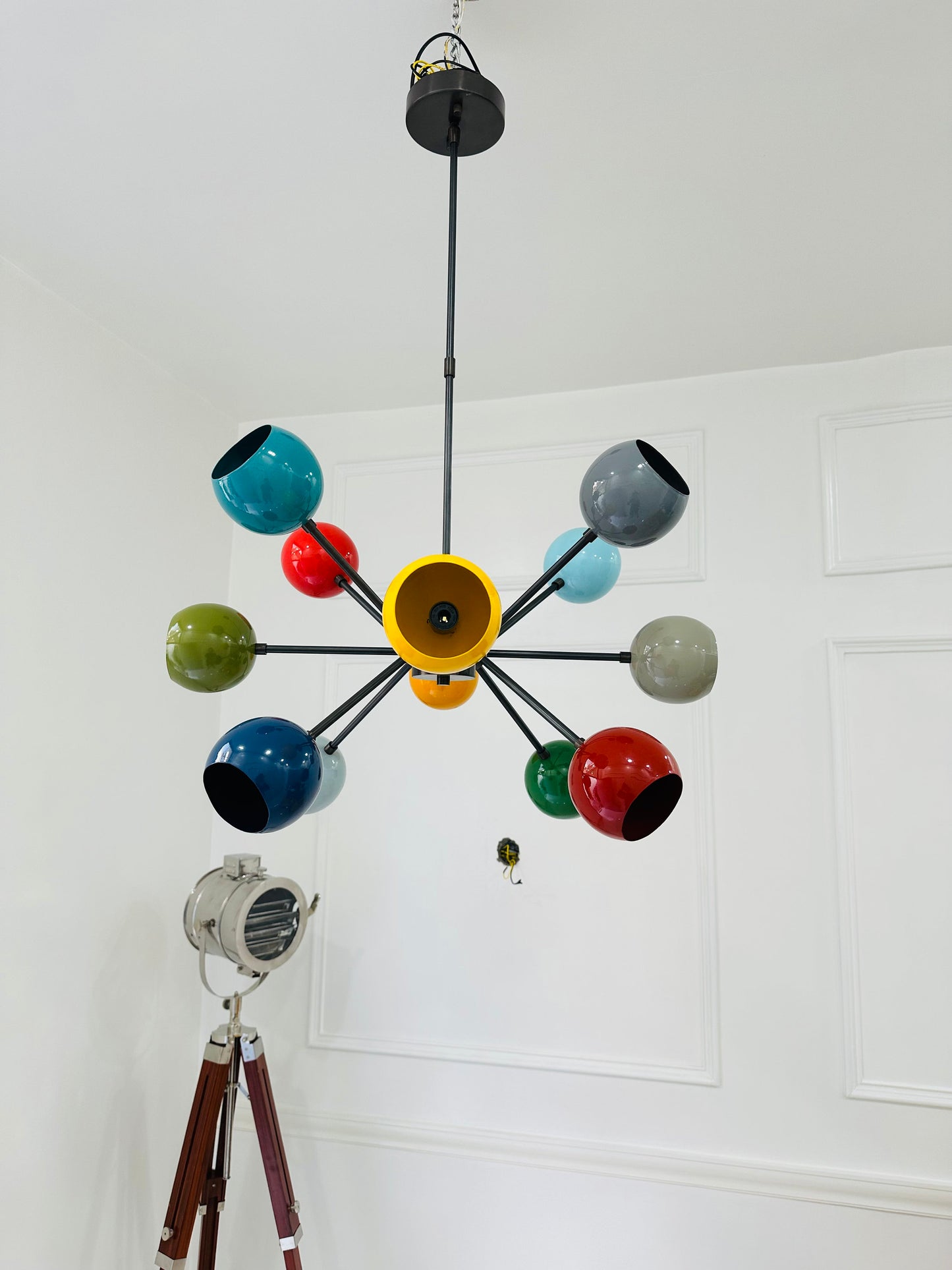 12 Arms 12 Light Multi Color Stilnovo Style Chandelier