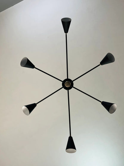 6 Arms 6 Light Handcrafted Sputnik Chandelier