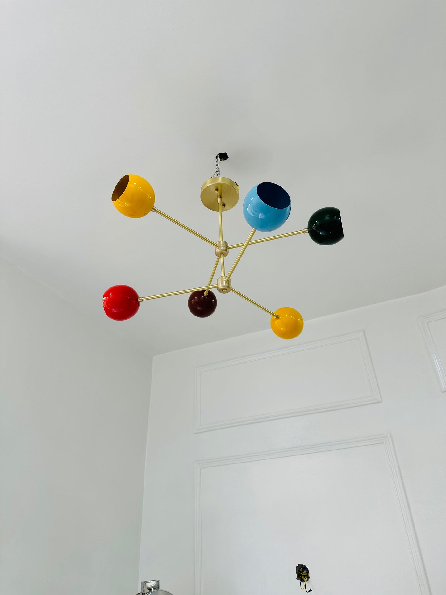 6 Arm Multi Color Shade Sputnik Chandelier