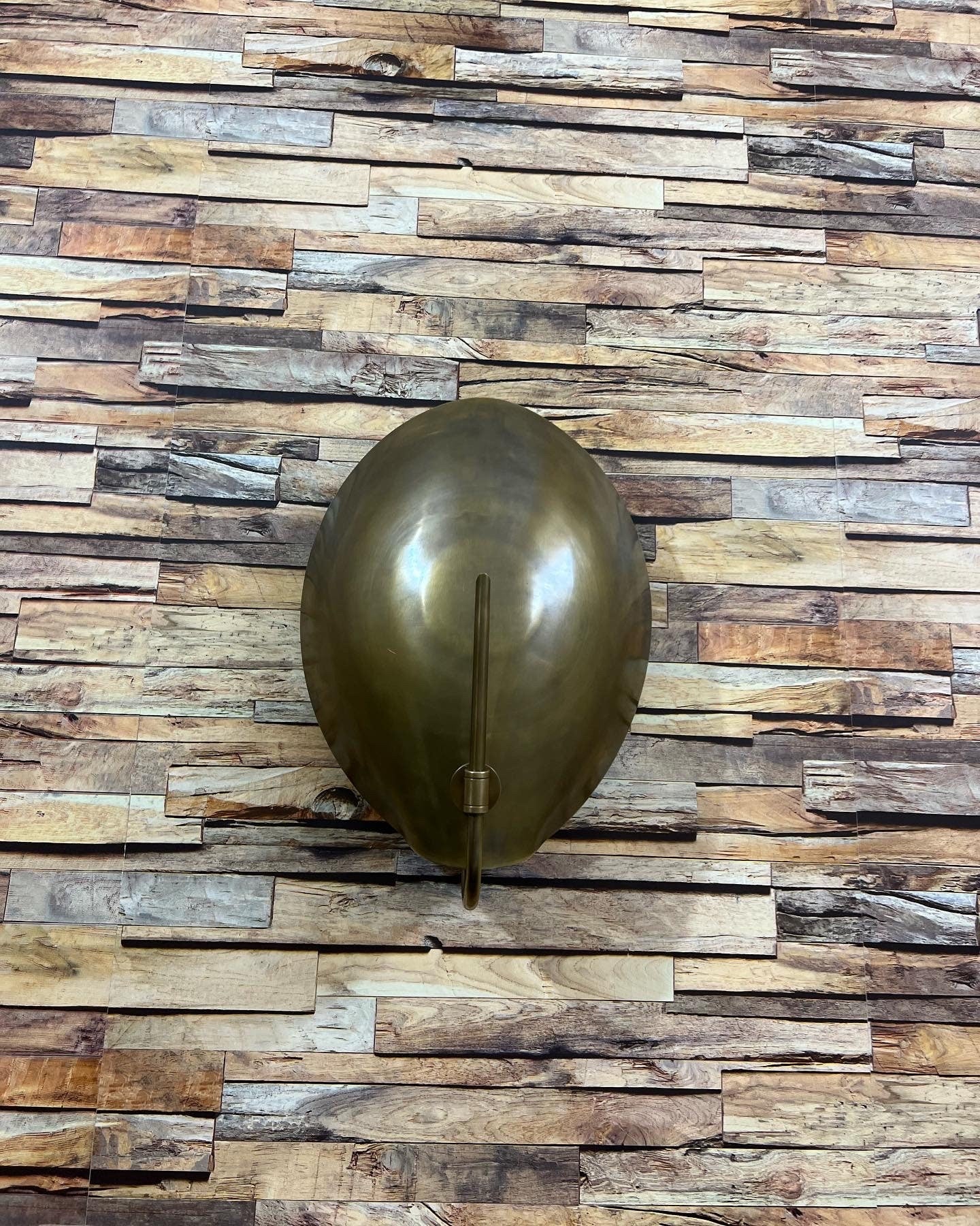 1 Light Curved Brass Shade Wall Scone