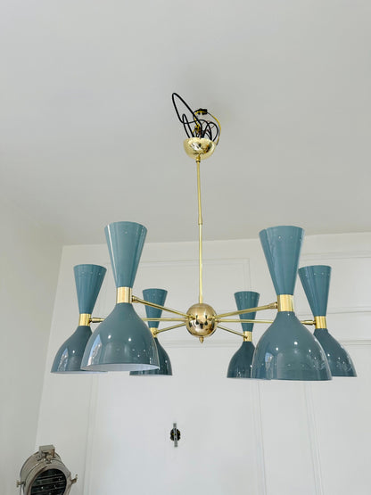 6 Arms 12 light Brass Sputnik Chandelier