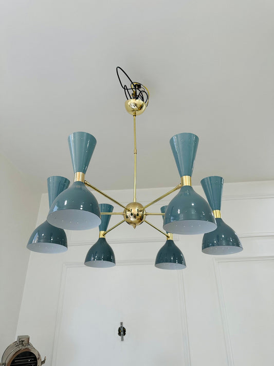 6 Arms 12 light Brass Sputnik Chandelier