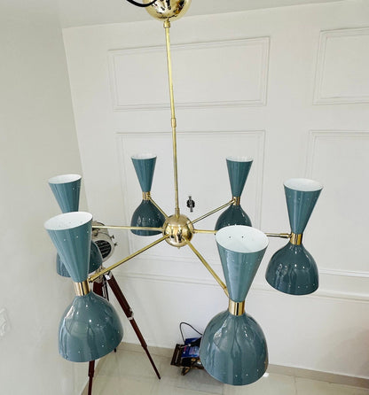 6 Arms 12 light Brass Sputnik Chandelier