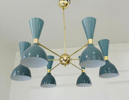 6 Arms 12 light Brass Sputnik Chandelier