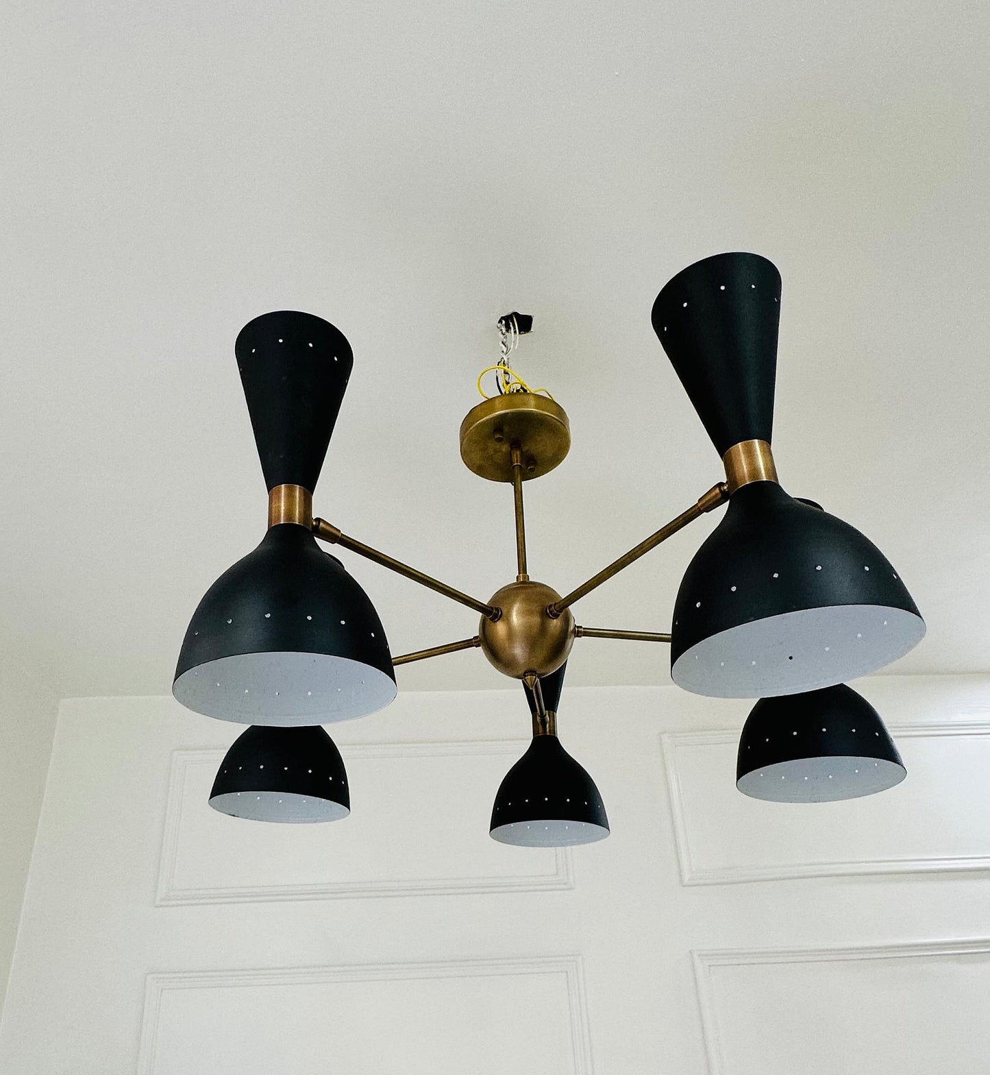 5 Arm 10 Light Modern Brass Sputnik Chandelier