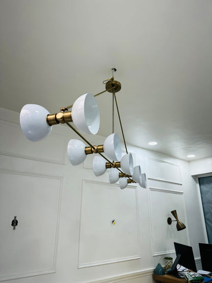 Handcrafted 10 Lights Brass Large Contemporary Chandelier