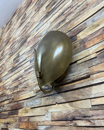 1 Light Curved Brass Shade Wall Scone