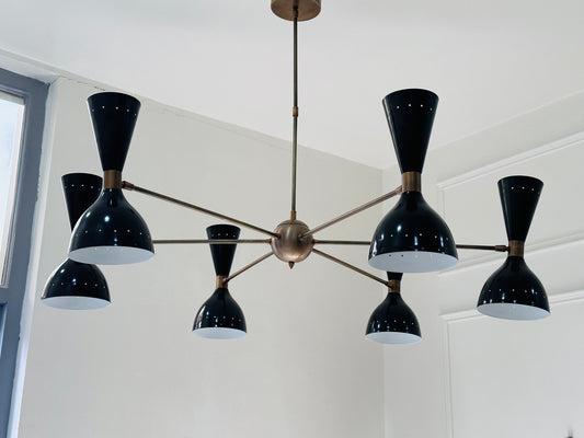 12 Light Mid Century Sputnik Chandelier