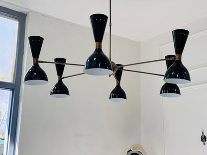 12 Light Mid Century Sputnik Chandelier