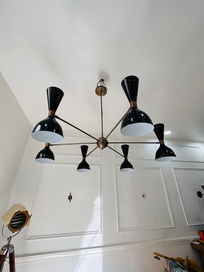 12 Light Mid Century Sputnik Chandelier