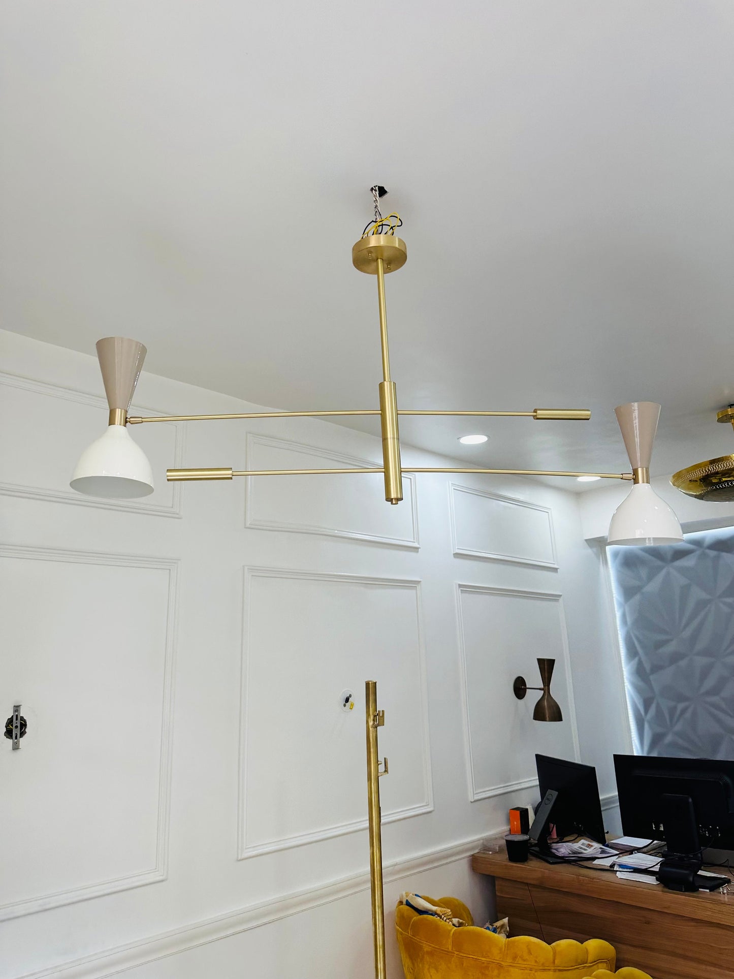 4 Arms Handmade Brass Sputnik Chandelier