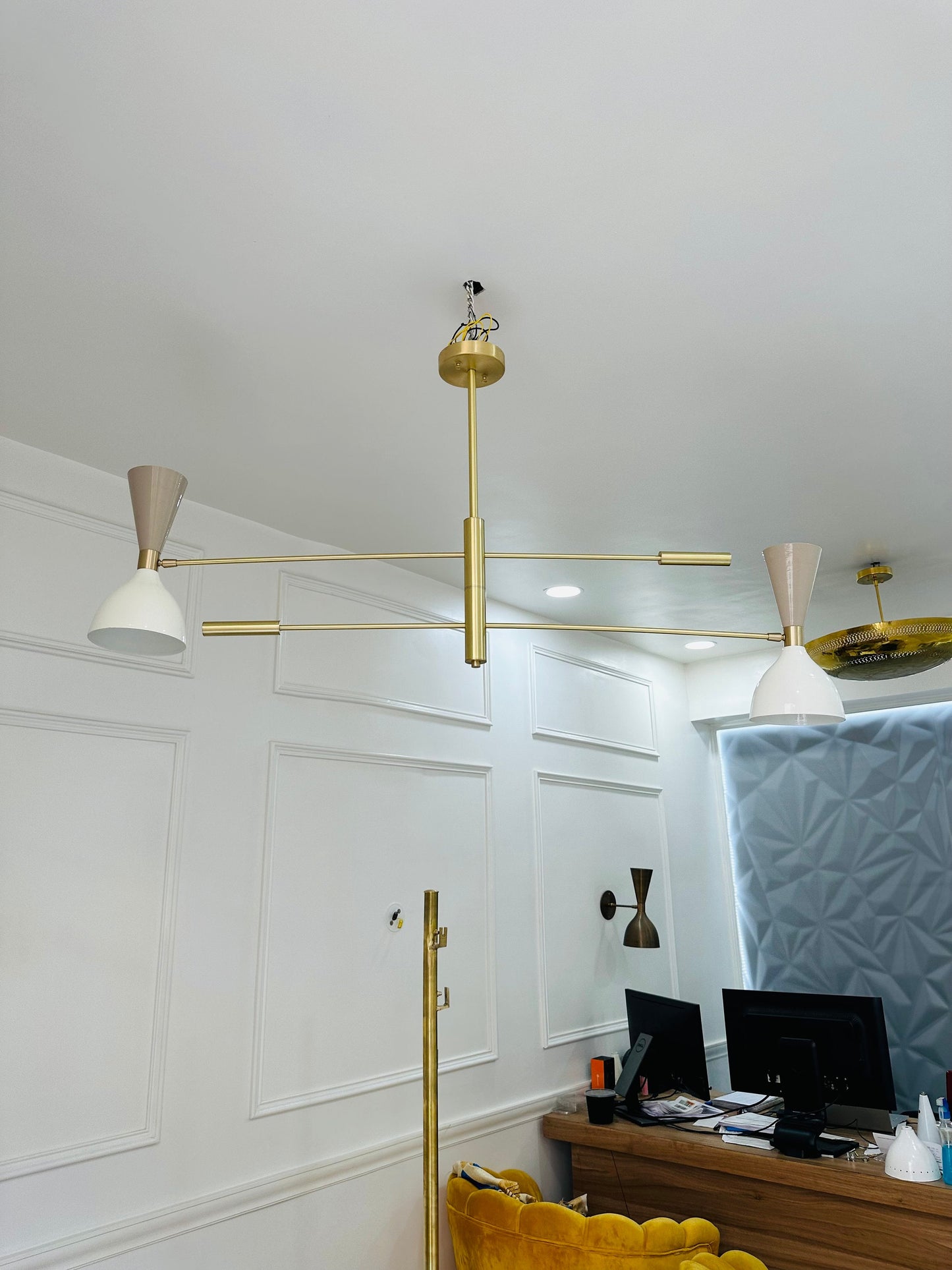 4 Arms Handmade Brass Sputnik Chandelier