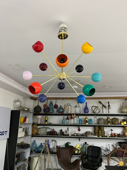 12 Arm 12 Light Modern Stilnovo Design Colorful Chandelier